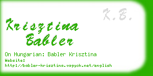 krisztina babler business card